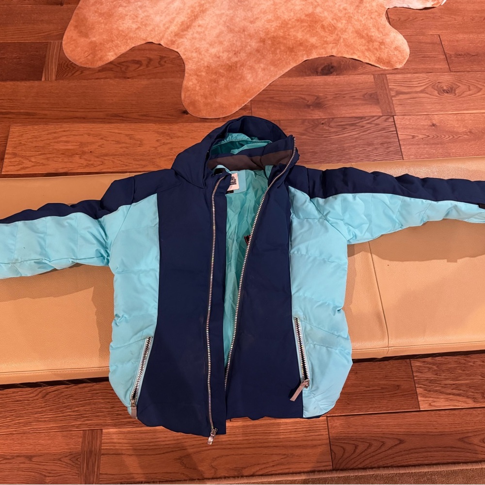 Spyder Kids Light Blue and Navy Puffer Jacket